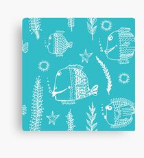 Underwater world seamless illustration Canvas Print
