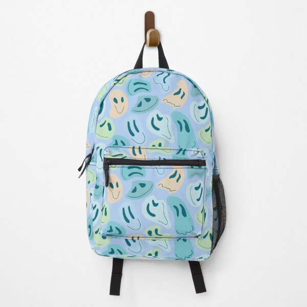 Item preview, Trippy Psychedelic Melting Smiley All Over Pattern Blue designed and sold by everything4eva.