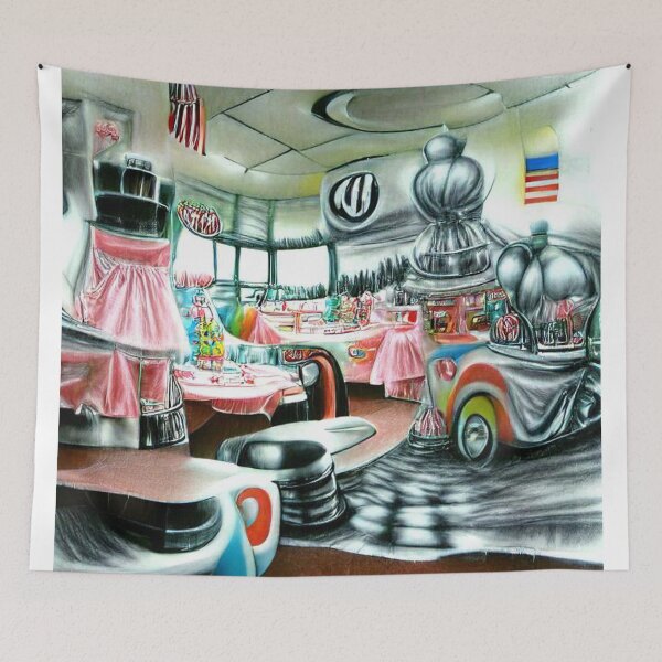 Artikelvorschau, 50er Diner mit einem Twist. Digitale Transformation. WallsOfFame entworfen und verkauft von WallsOfFameAust.