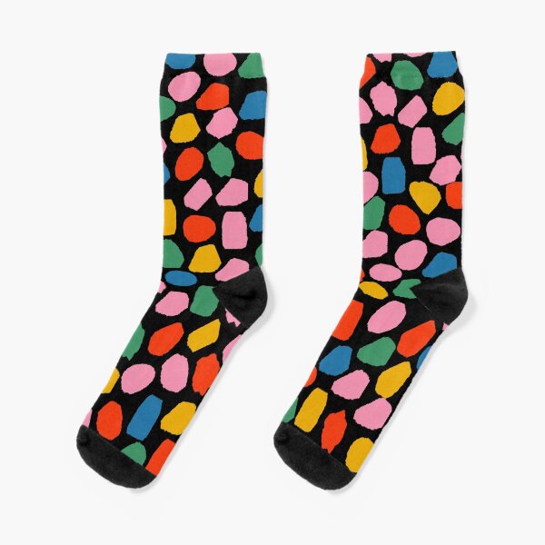 Item preview, Ink Dot Colourful Mosaic Pattern in Rainbow Pop Colours on Black designed and sold by kierkegaard.