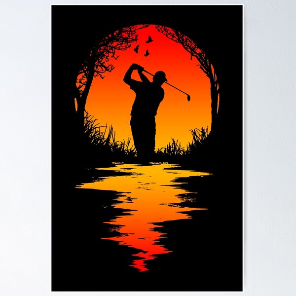 Artikelvorschau, Lustige Vater-Golf-Sonnenuntergang-Golfer-Silhouette-Golf-Grafik entworfen und verkauft von GrandeDuc.