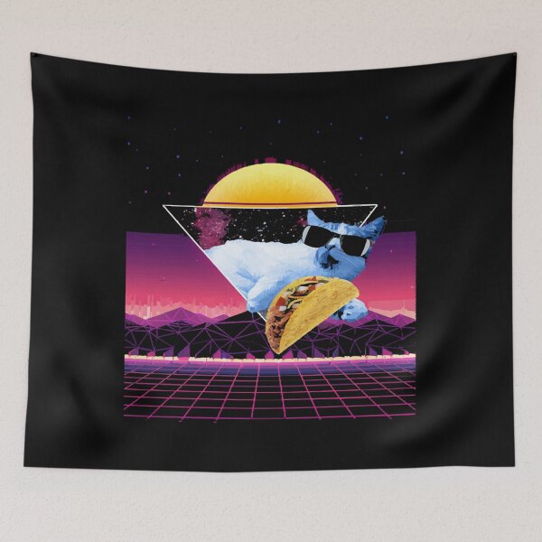 Item preview, Aesthetic Synthwave Cat Taco designed and sold by CaroleDicki.