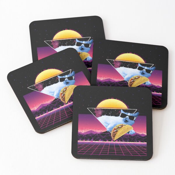 Item preview, Aesthetic Synthwave Cat Taco designed and sold by CaroleDicki.