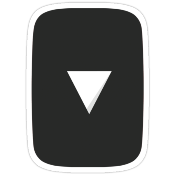 "Black YouTube Play Button - Vertical" Stickers by