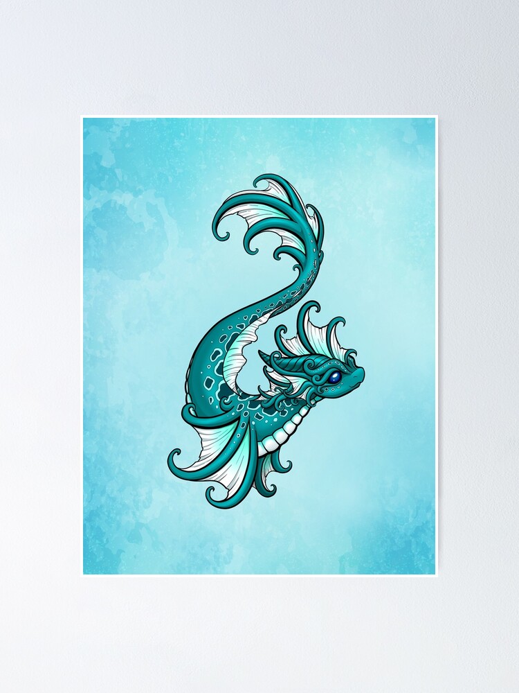 Cool Leviathan Water Dragon In The Sea Poster by ornamio  Society6