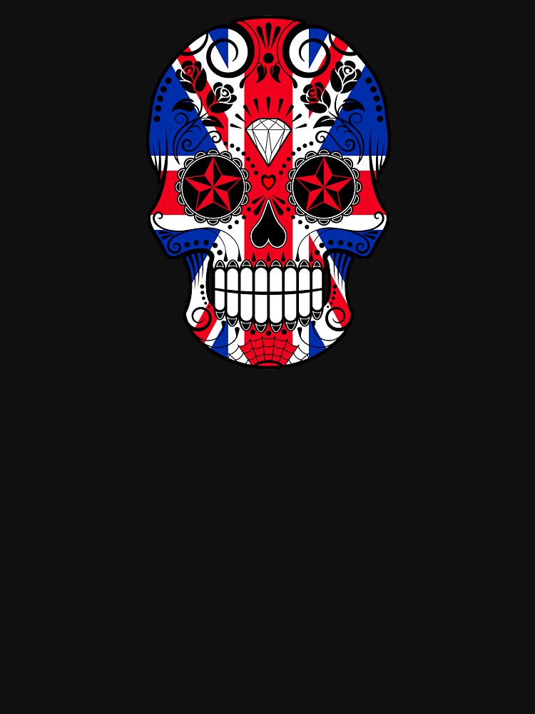 Sugar Skull with Roses and Union Jack Union Jack Classic T-Shirt | Redbubble