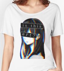 IS THIS ART? SAD JAPANESE AESTHETIC (White border) Women's Relaxed Fit T-Shirt