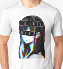 IS THIS ART? SAD JAPANESE AESTHETIC (White border) Unisex T-Shirt