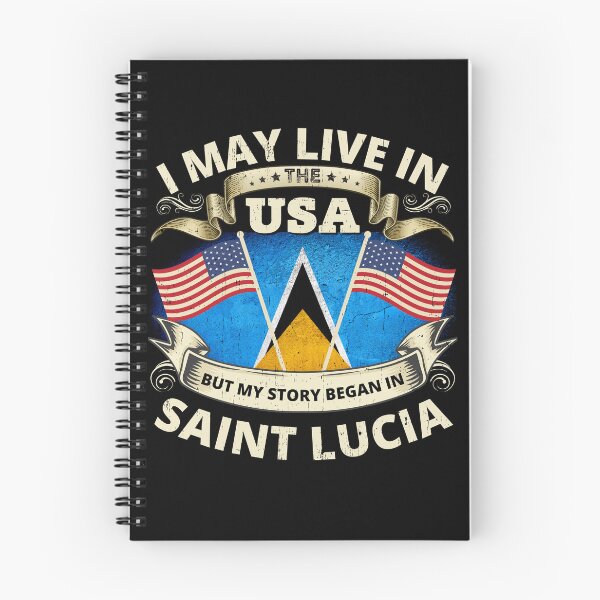 Item preview, Saint Lucian Vintage Souvenir - I May Live In The USA But My Story Began In Saint Lucia designed and sold by tropicprince.