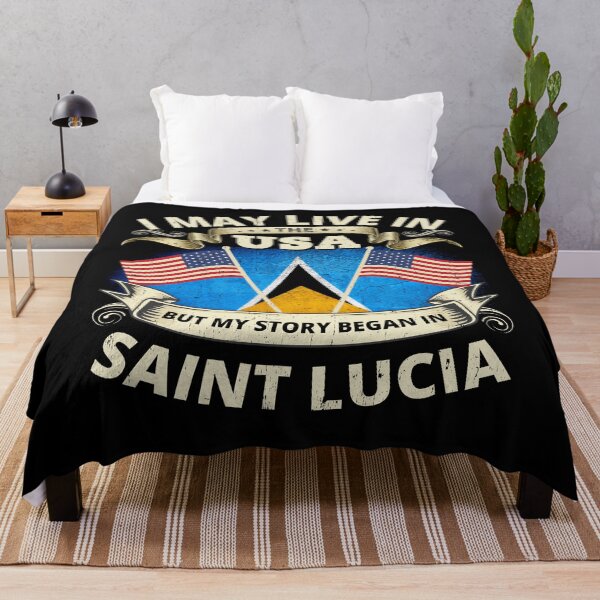 Item preview, Saint Lucian Vintage Souvenir - I May Live In The USA But My Story Began In Saint Lucia designed and sold by tropicprince.