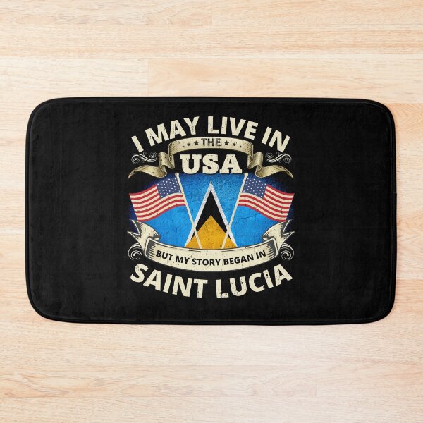 Item preview, Saint Lucian Vintage Souvenir - I May Live In The USA But My Story Began In Saint Lucia designed and sold by tropicprince.