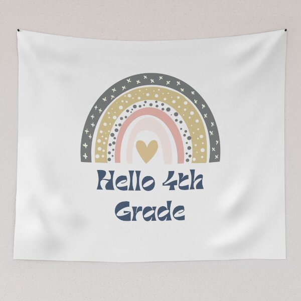 Item preview, Hello 4th Grade Back to School Rainbow designed and sold by Salman Hino.