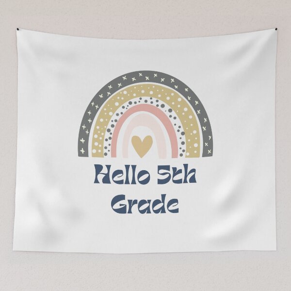 Item preview, Hello 5th Grade Back to School Rainbow designed and sold by Salman Hino.