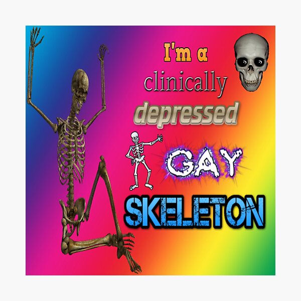 Depressed Gay Skeleton Pride Photographic Print