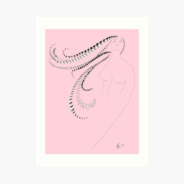 Ballerina auf rosa Hintergrund - Ballerina in pink Kunstdruck