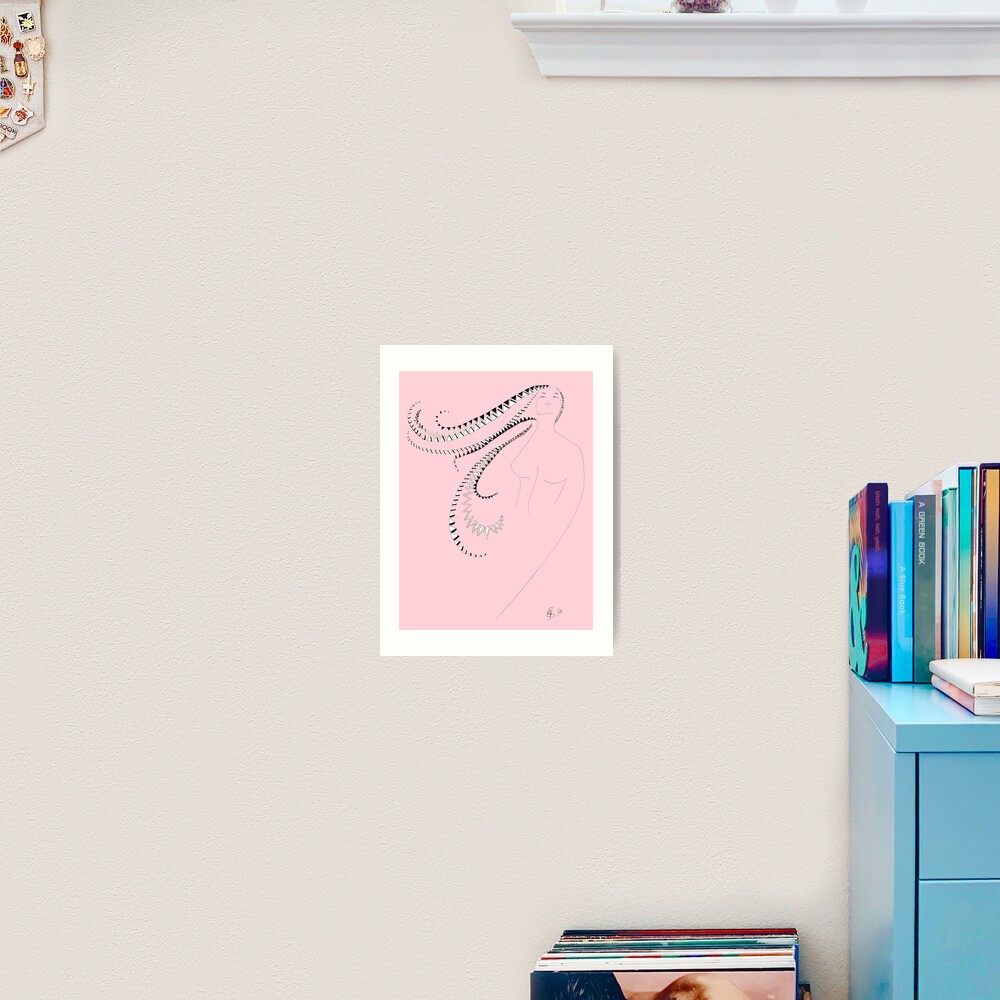Ballerina auf rosa Hintergrund - Ballerina in pink Kunstdruck