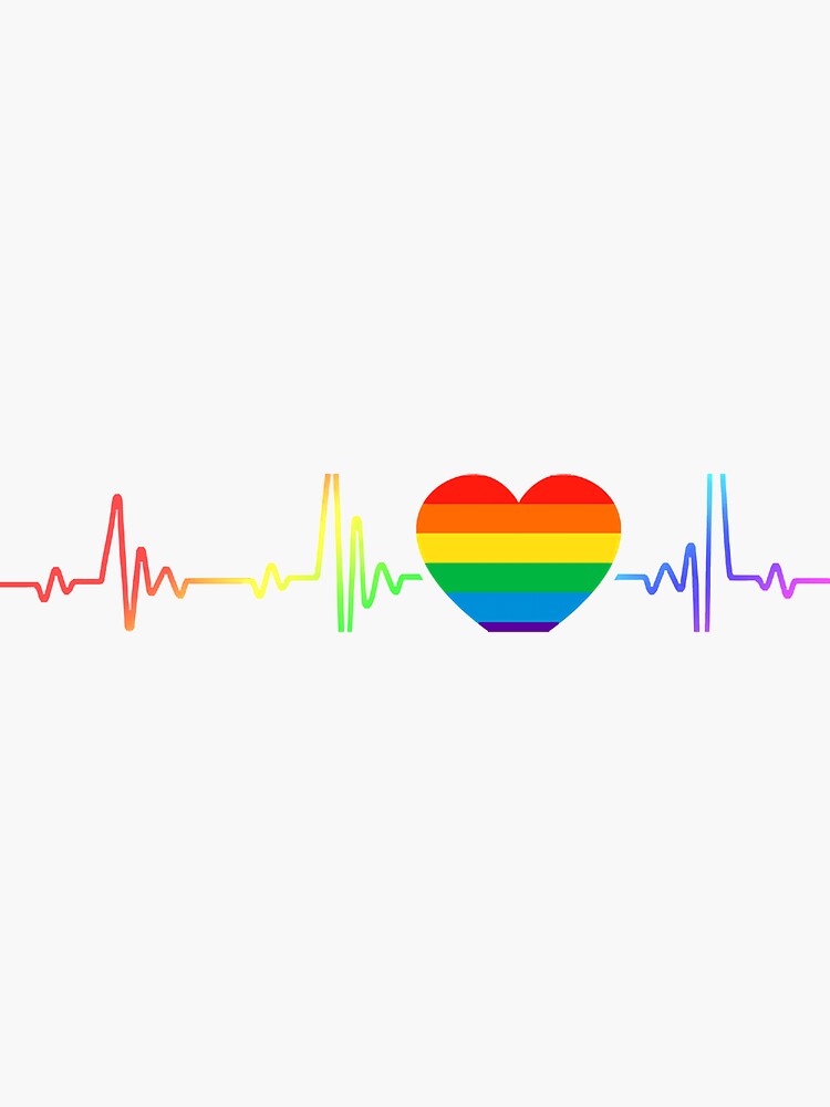 Lgbt Rainbow Heartbeat Gay And Lesbian Pride Sticker For Sale By Mcdadeuholdingx Redbubble 8008