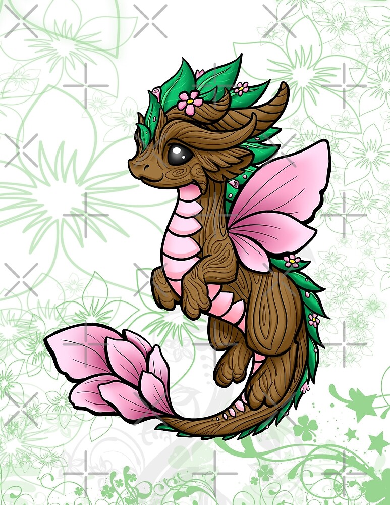 "Flower Dragon Elemental" by Rebecca Golins Redbubble