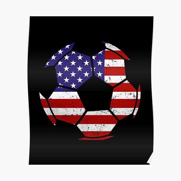 "United States Soccer Ball Flag Jersey USA Football Fan" Poster for