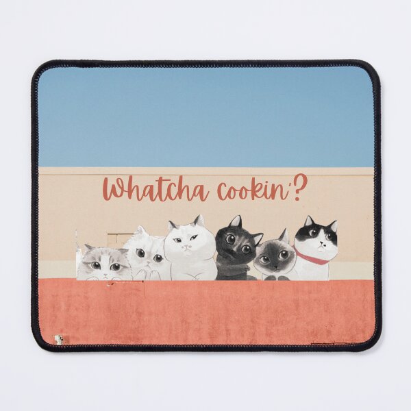 Item preview, Whatcha cookin'? row of cats designed and sold by kapewithcream.