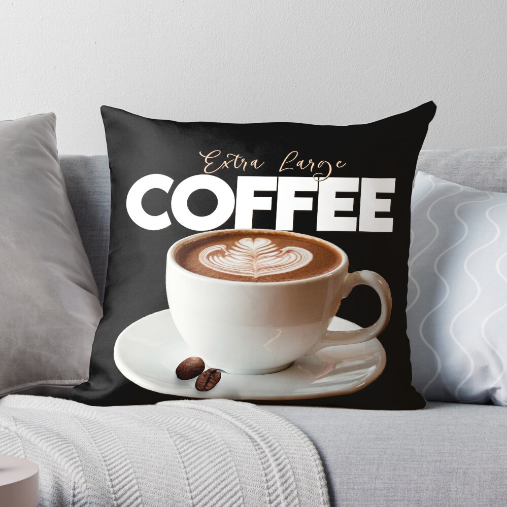 Extra Large Coffee Cup Throw Pillow for Sale by lordyswiss