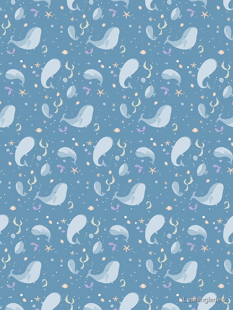 Thumbnail 3 of 3, Scarf, Under the sea whale pattern designed and sold by LeahIngledew.