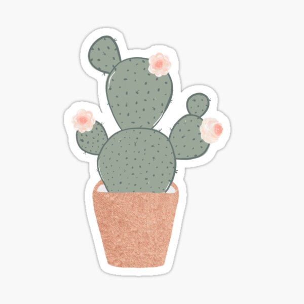 Rose Gold Cactus Sticker