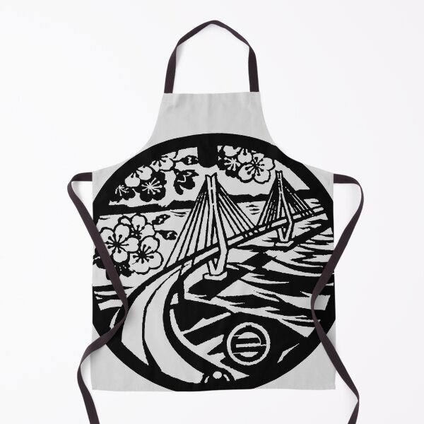 Item preview, Akashi Kaikyo bridge in Japan on manhole - Black designed and sold by mattraski.