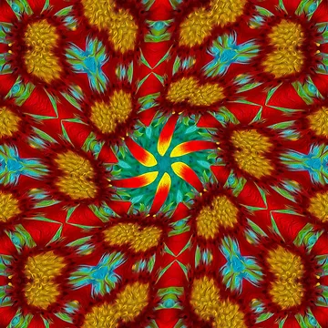 Artwork thumbnail, Red sunflower pattern by Patternflower