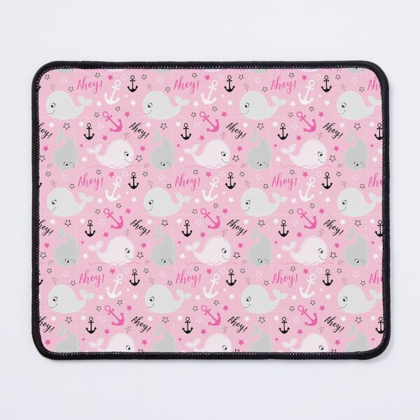 Item preview, Pink and Gray Whale Pattern designed and sold by Art by Jess.