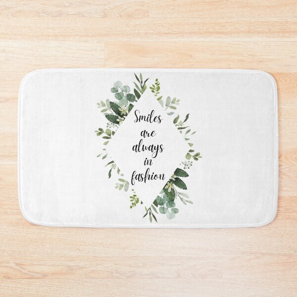 Item preview, Smiles Are Always In Fashion Inspirational Quote | Floral Flower Leaves Diamond Border: designed and sold by LifeAndWonder.