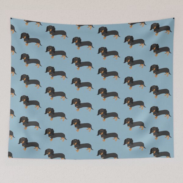 Item preview, Curly Black and Tan Dachshund designed and sold by MameDesign.