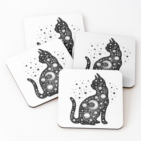 Item preview, Zodiac Cat Stardust Moon Phases designed and sold by printheavenart.