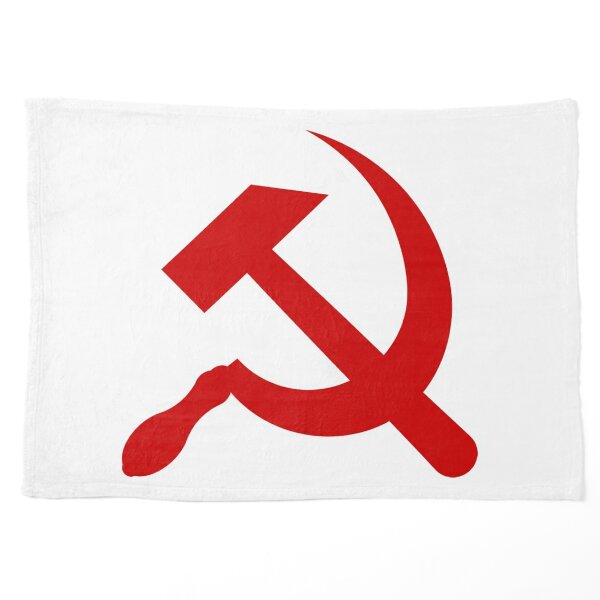 A #red #hammer and #sickle, in the shape it appeared (in gold) on the #Soviet Unions flag from 1955 to 1991 Pet Blanket