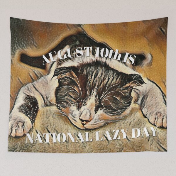 Item preview, Sleeping Cat National Lazy Day designed and sold by McThingummy.