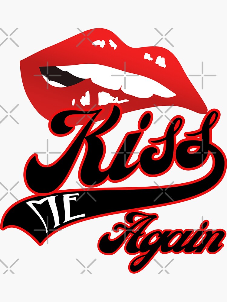 Kiss Me Again Sexy Lip Redline Swoosh Graphic. Sticker for Sale by  Subhakorn