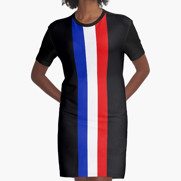 Red White and Blue Graphic T-Shirt Dress