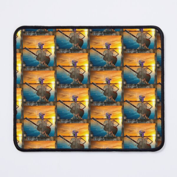 Item preview, Skeleton plays guitar on sunset background designed and sold by Rashkin.
