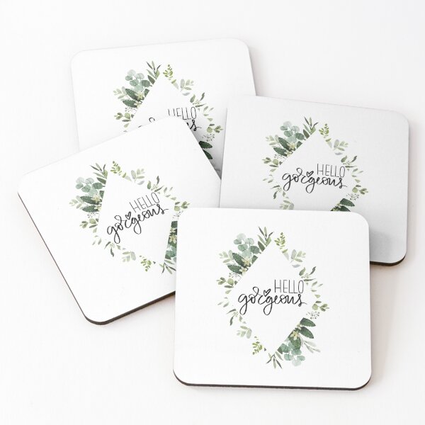 Item preview, Hello Gorgeous Inspirational Quote | Floral Flower Leaves Diamond Border: designed and sold by LifeAndWonder.
