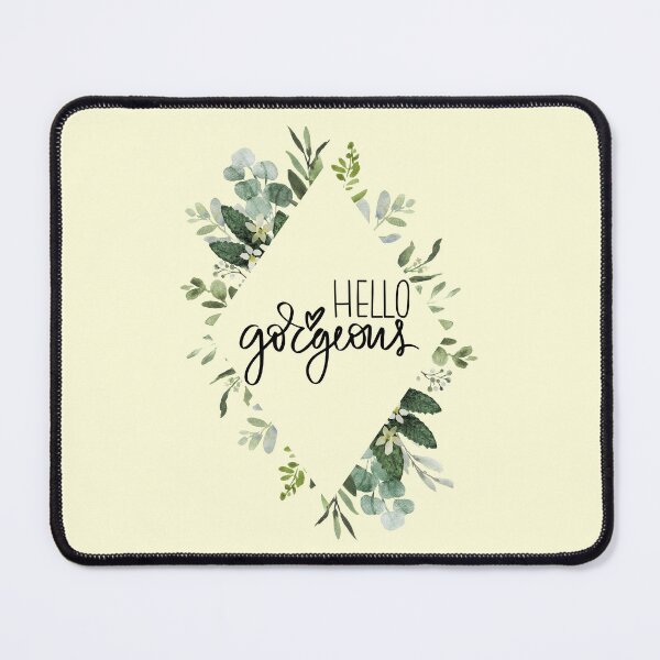Item preview, Hello Gorgeous Inspirational Quote | Floral Flower Leaves Diamond Border: designed and sold by LifeAndWonder.