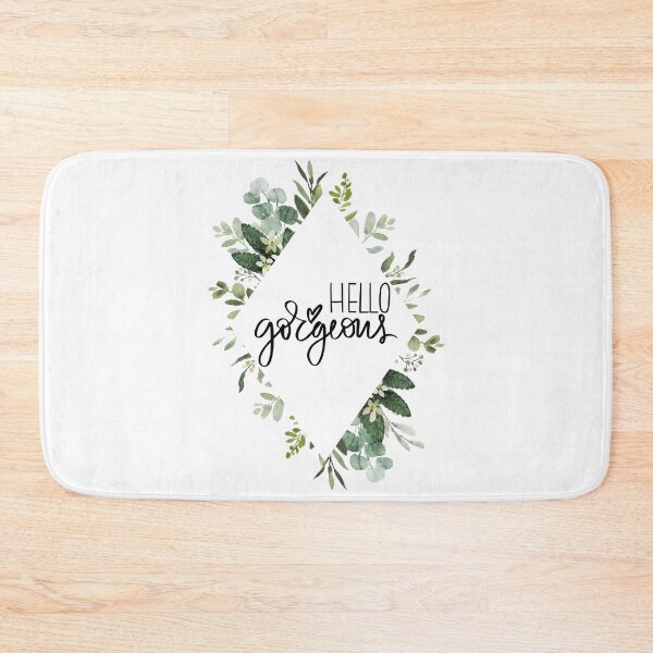 Item preview, Hello Gorgeous Inspirational Quote | Floral Flower Leaves Diamond Border: designed and sold by LifeAndWonder.