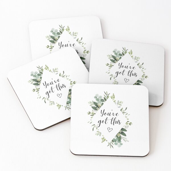 Item preview, You've Got This Inspirational Quote | Floral Flower Leaves Diamond Border: designed and sold by LifeAndWonder.
