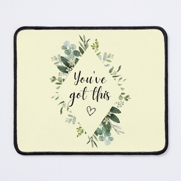 Item preview, You've Got This Inspirational Quote | Floral Flower Leaves Diamond Border: designed and sold by LifeAndWonder.