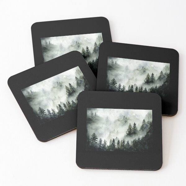 Item preview, Foggy Forest in Watercolor Poster designed and sold by kiszkalabr.