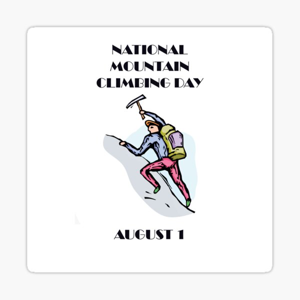 "National Mountain Climbing Day 2022" Sticker for Sale by ScaleofArts