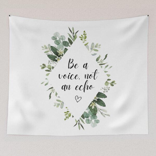 Item preview, Be A Voice, Not An Echo Inspirational Quote | Floral Flower Leaves Diamond Border: designed and sold by LifeAndWonder.