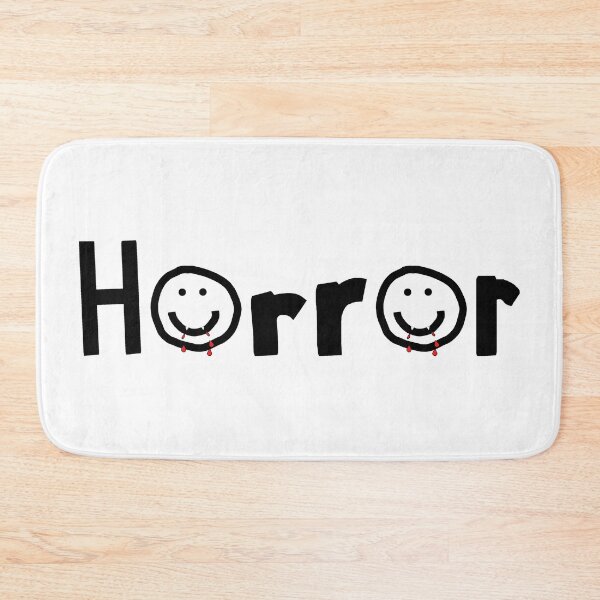 Item preview, Horror Typography with Smiley Face at Halloween Black designed and sold by ellenhenry.