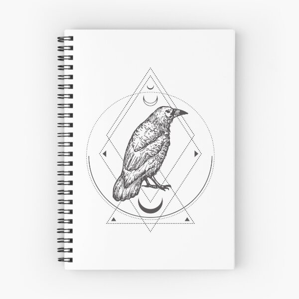 Item preview, Raven Occult Moon Phases Sacred Geometry designed and sold by printheavenart.