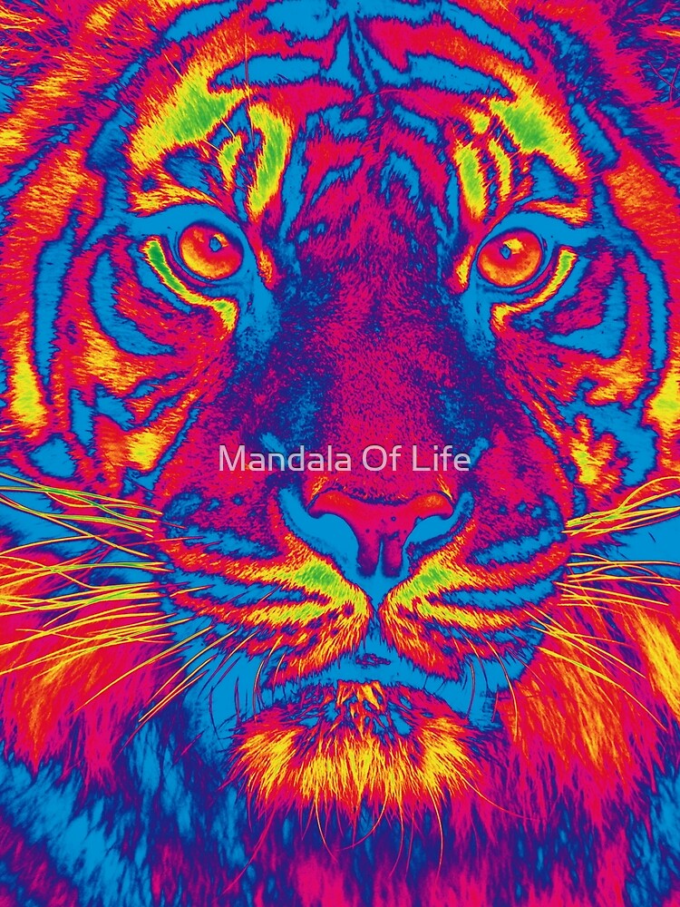 Thumbnail 3 of 3, Scarf, Trippy Tiger designed and sold by PatternsofLife.