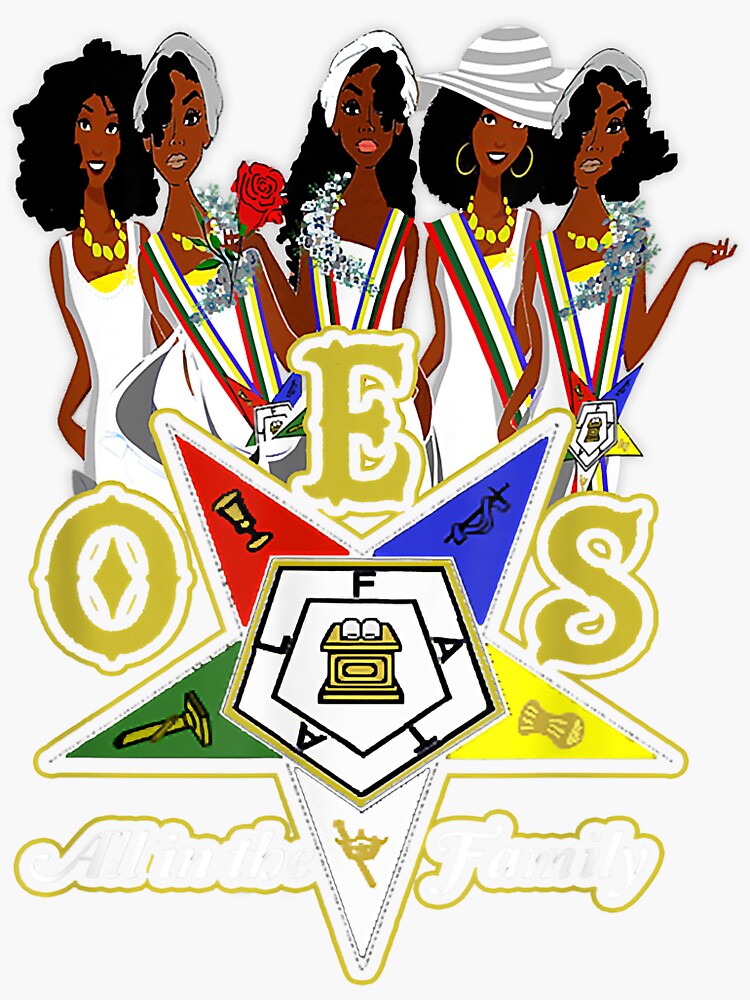  order of the eastern star oes ring diva sistar of color sticker for